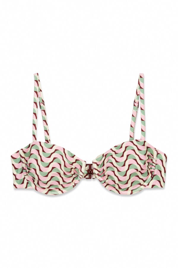 Women'secret Top de bikini balconette estampado geom&eacute;trico estampado