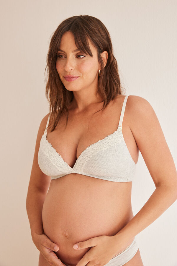 Womensecret CHARMING Brasier lactancia 'maternity' triangular gris gris