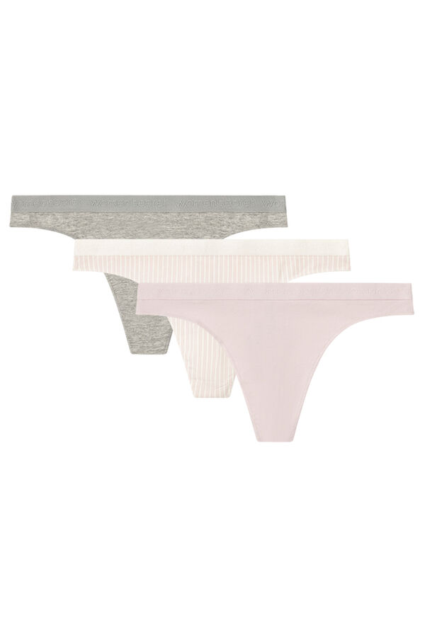 Womensecret Pack 3 tangas algodón logo estampado