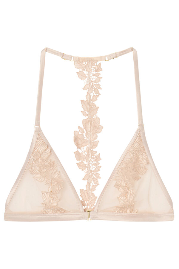 Womensecret Brasier NATURAL triangular satén y encaje rosa rosa