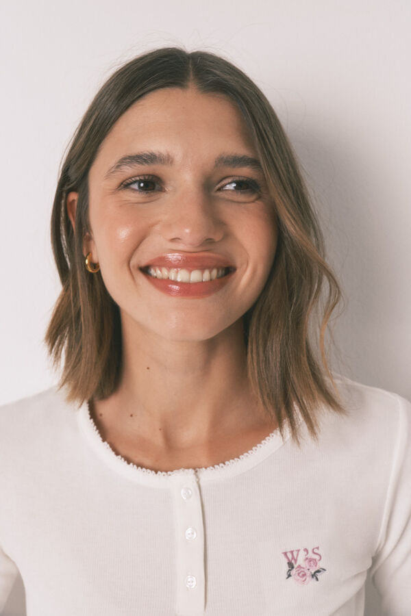 Womensecret Pijama larga con estampado de flores  marfil