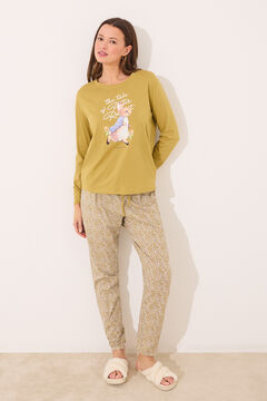 Womensecret Pijama larga 100% algodón estampado "Peter Rabbit" kaki