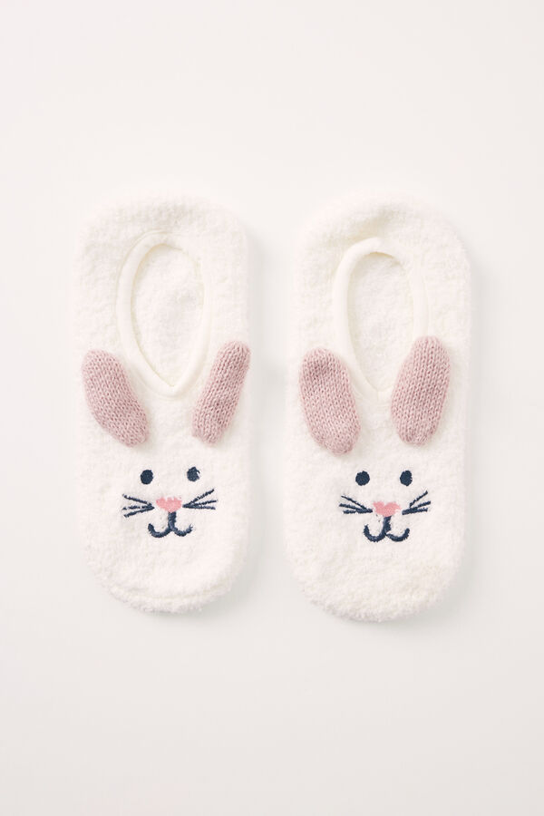 Womensecret Calcetines invisibles pelo conejo  blanco