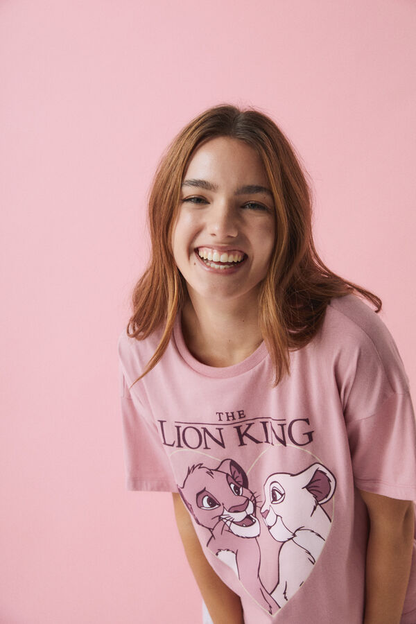 Womensecret Pijama algodón El Rey León rosa