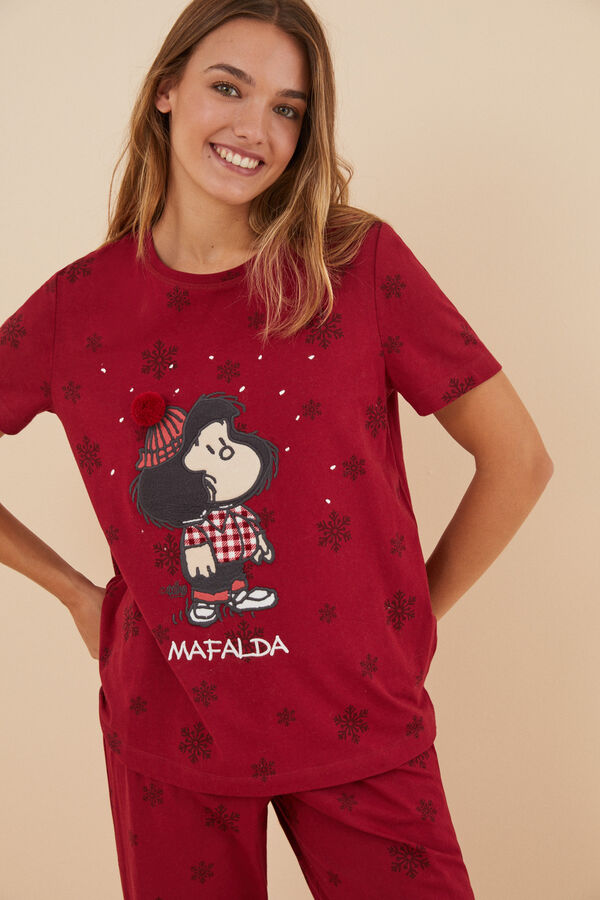 Womensecret Pijama 100% algodón Mafalda rojo rojo