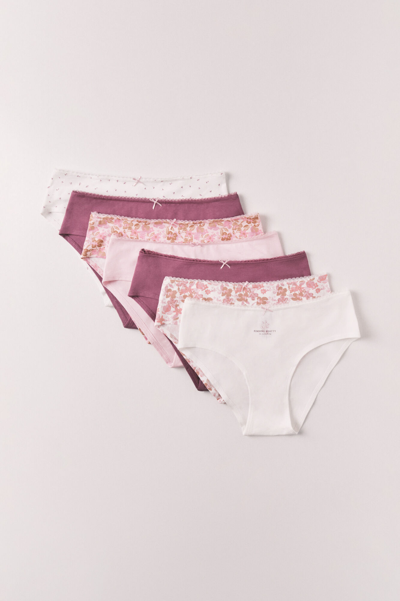 Women'secret Pack 7 panties brasile&ntilde;os anchos de algod&oacute;n estampado multicolor