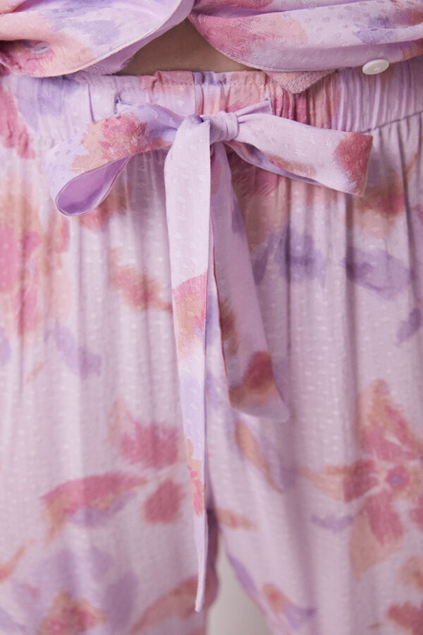 Womensecret Pijama camisera capri viscosa flores estampado