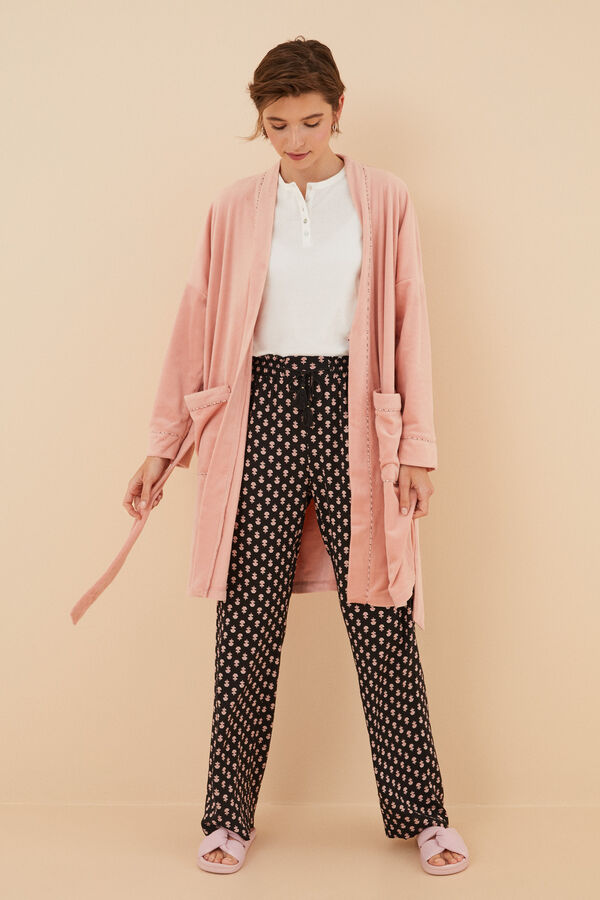 Womensecret Bata midi terciopelo rosa rosa