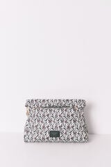 Womensecret Neceser grande acolchado con estampado de hojas estampado