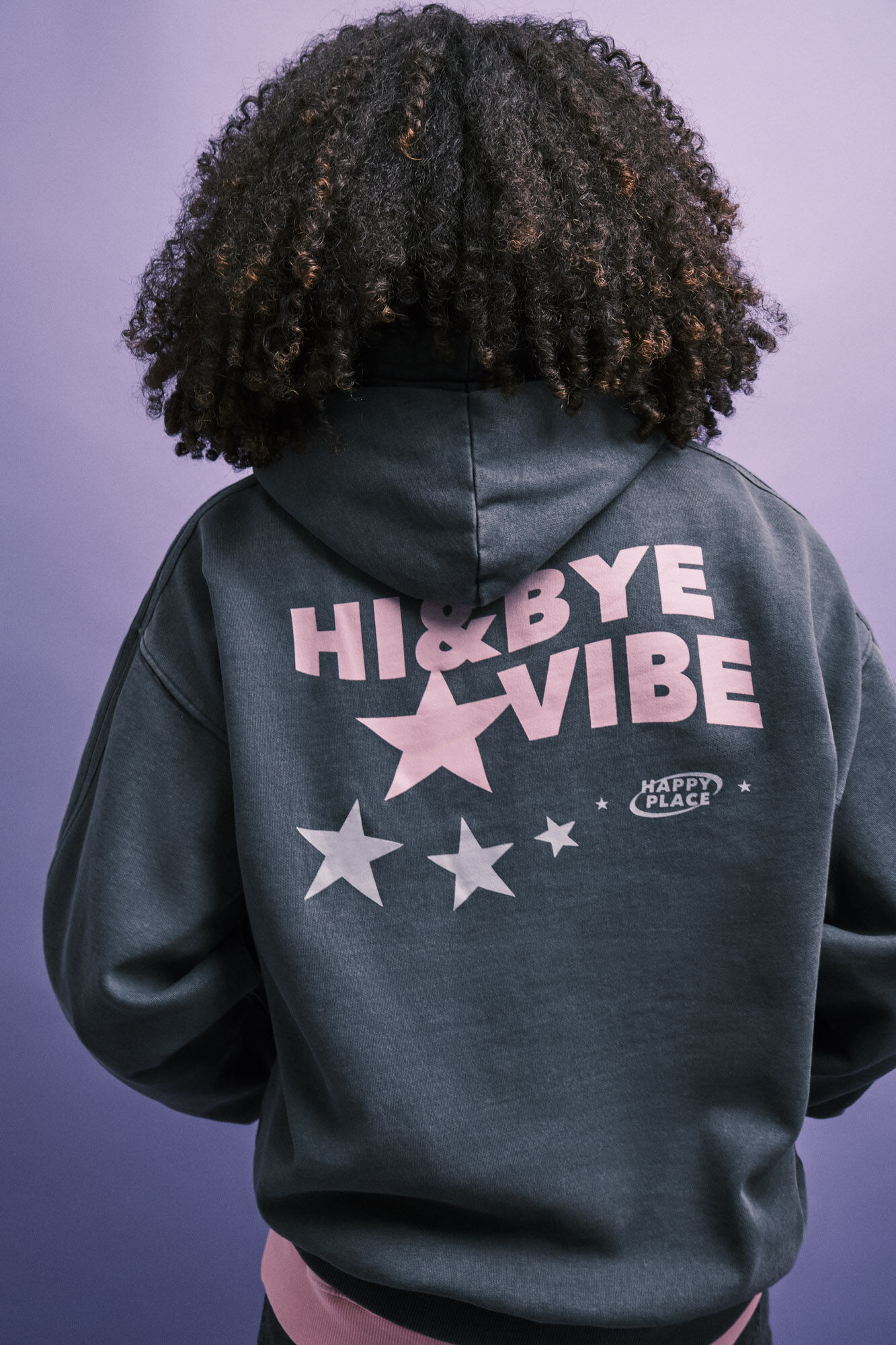 HI&BYE Sudadera de felpa con capucha gris