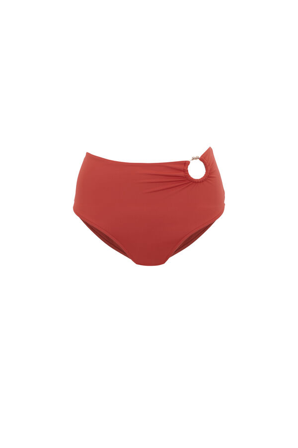 Womensecret Panty de bikini con anillo alto púrpura