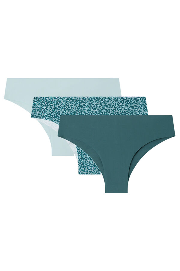 Womensecret Pack de 3 panties brasileñas anchas de microfibra blanco