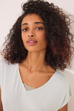 Womensecret Camisón midi de viscosa a rayas verde