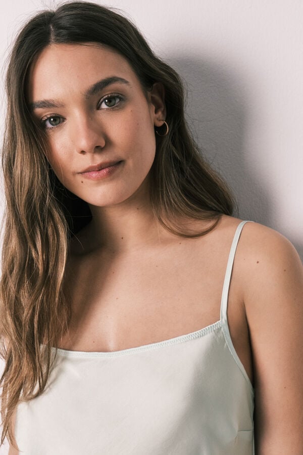 Women'secret Pijama corta de sat&eacute;n verde verde