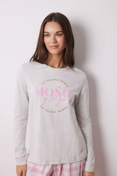 Womensecret Pijama 100% algodón La Vecina Rubia gris