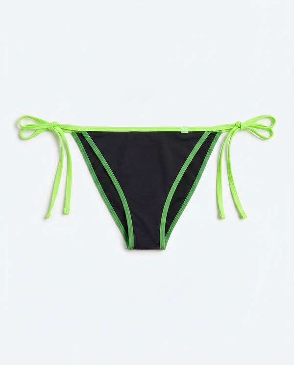 HI&BYE Panty de bikini brasile&ntilde;o con tiras negro negro
