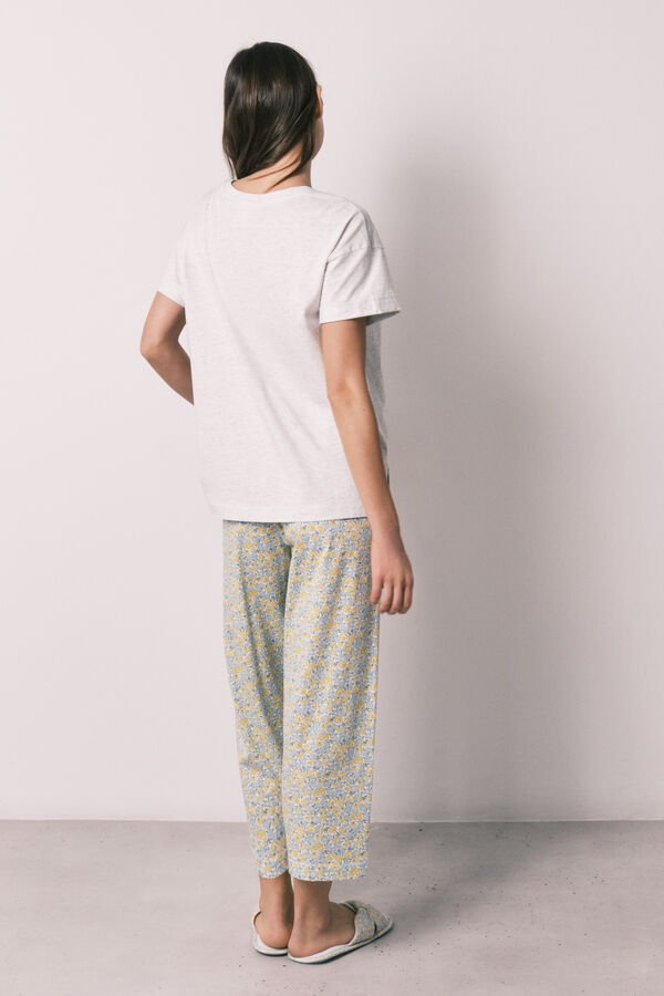 Women'secret Pijama larga de algod&oacute;n Snoopy gris