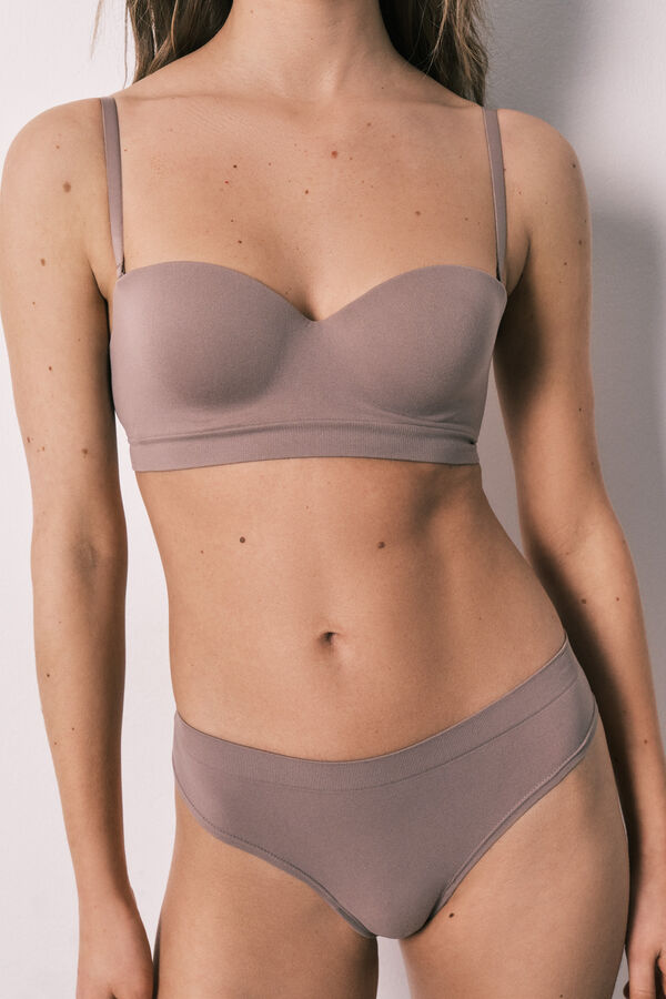 Women'secret Panty brasile&ntilde;o sin costuras marr&oacute;n caf&eacute;