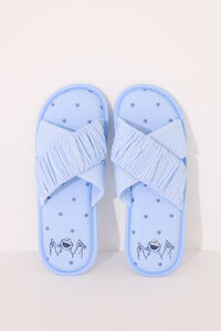 Womensecret Pantuflas para casa de casa abierta "Barrio Sésamo" azul