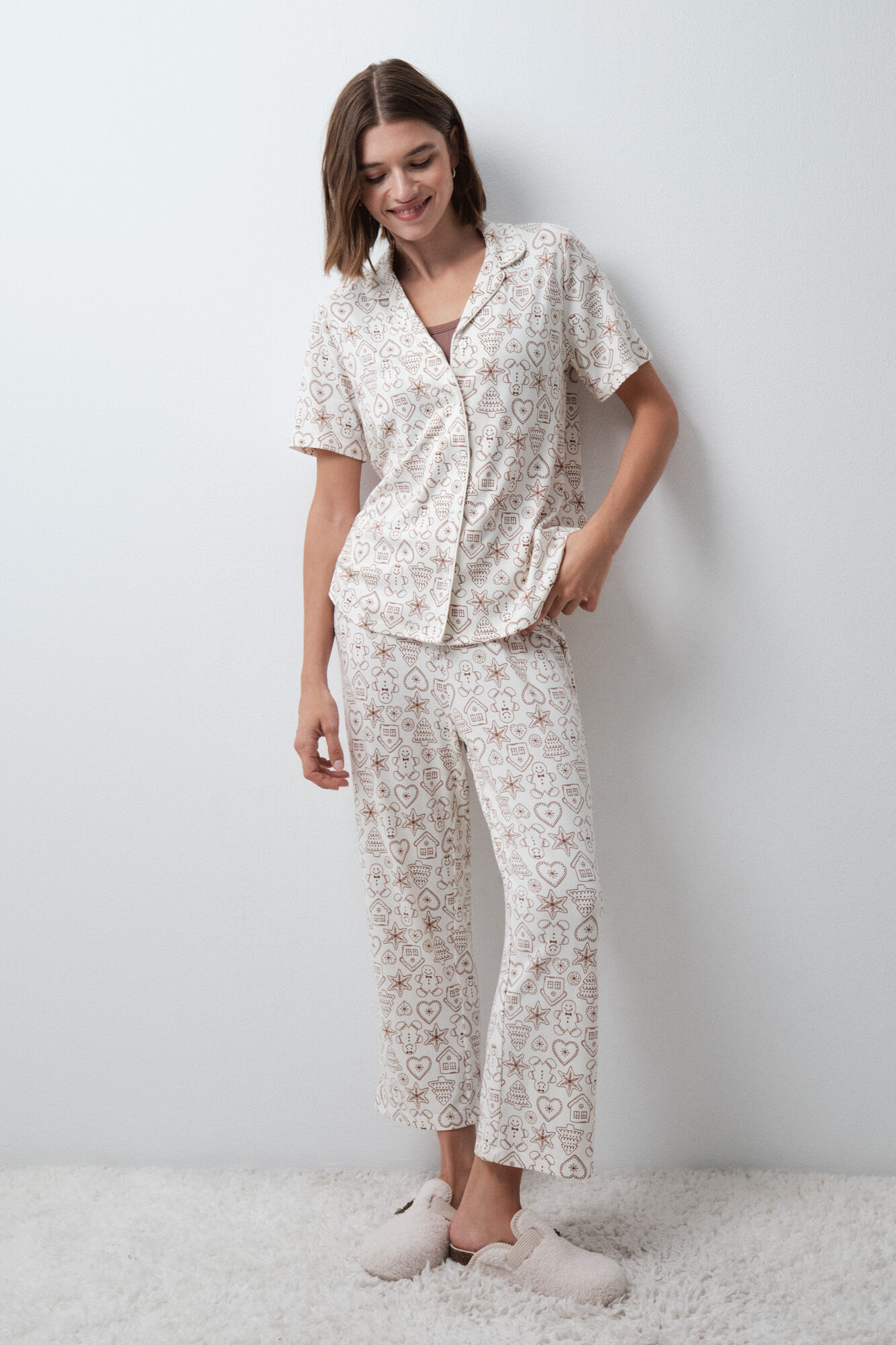 Women'secret Pijama camisera Capri navide&ntilde;a