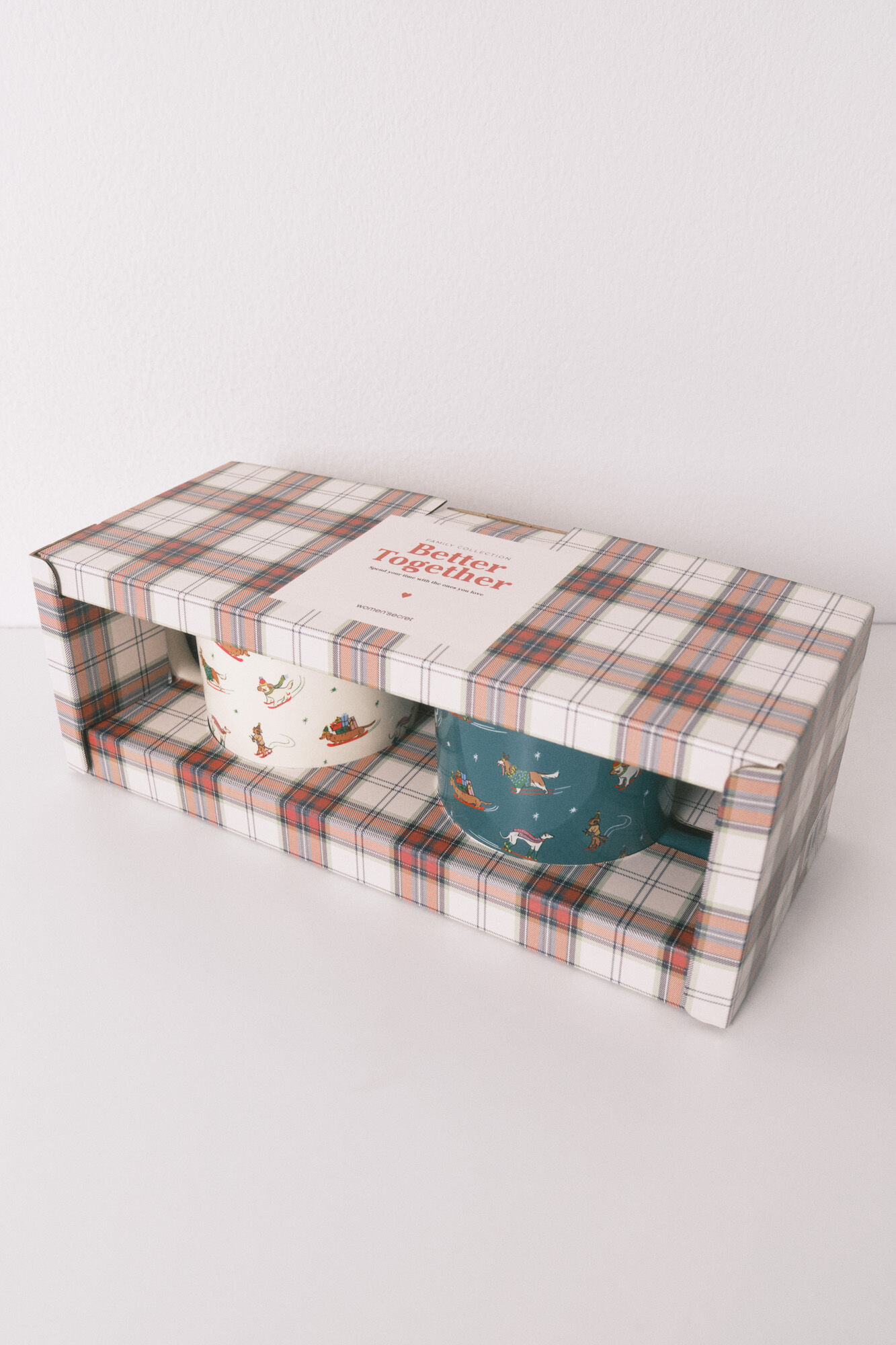 Women'secret Juego de 2 copas de cer&aacute;mica con cachorros