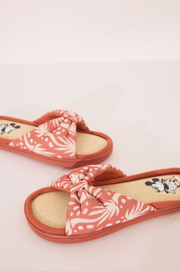 Womensecret Pantuflas para casa con estampado de Mickey Mouse naranja