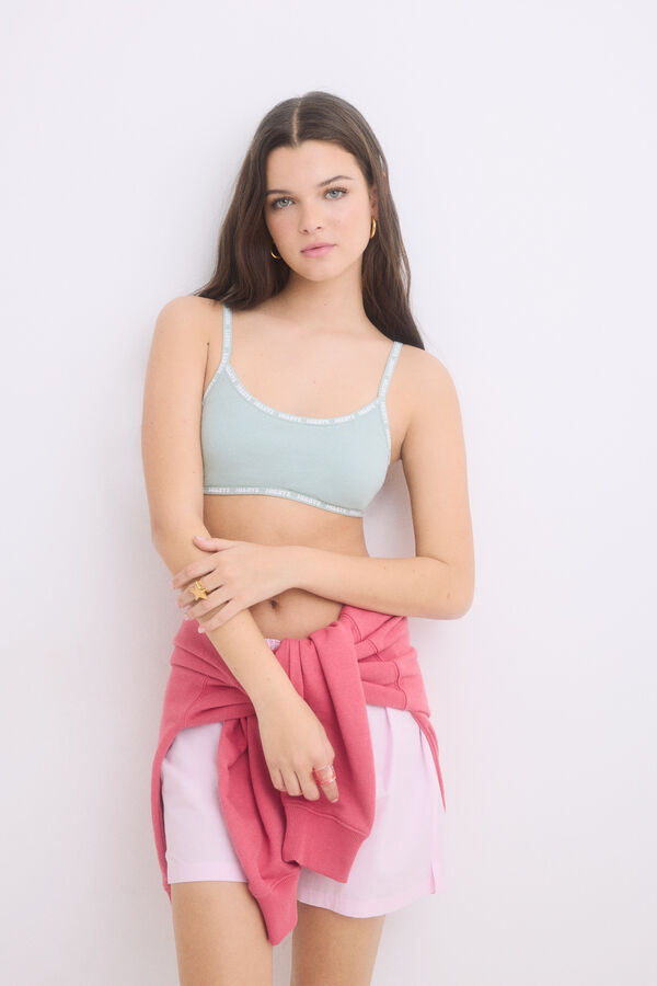 Womensecret Brasier de algodón con copas extraíbles en color verde verde