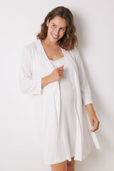 Womensecret Bata "maternity" midi blanco marfil