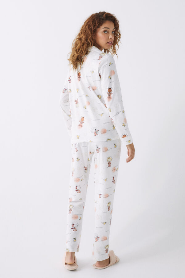 Womensecret Pijama camisera 100% algodón Snoopy marfil marfil