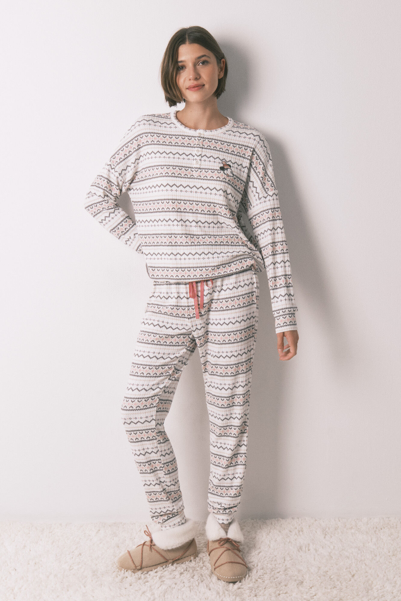 Women'secret Pijama larga tejido c&aacute;lido suave cenfas Mickey