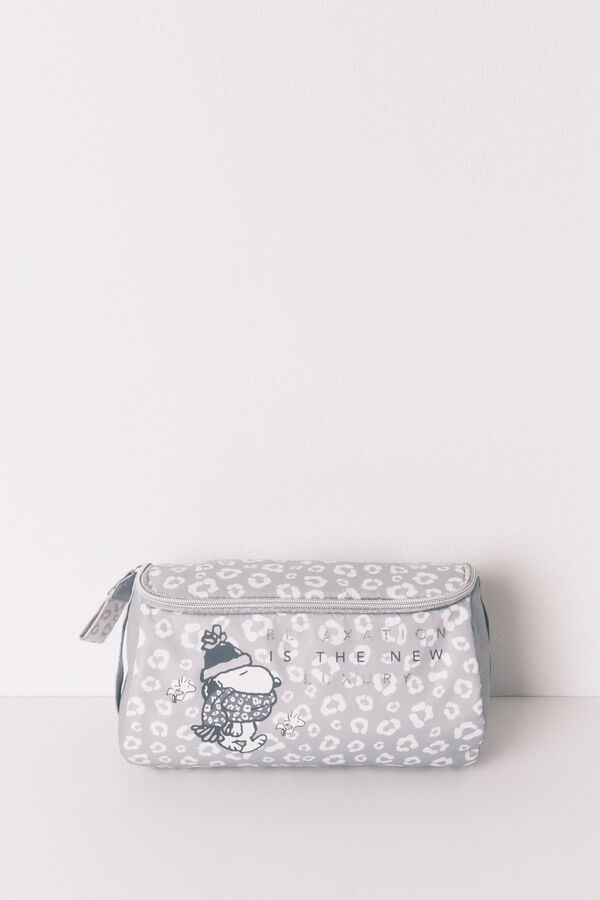 Women'secret Neceser con cierre y estampado animal de Snoopy gris