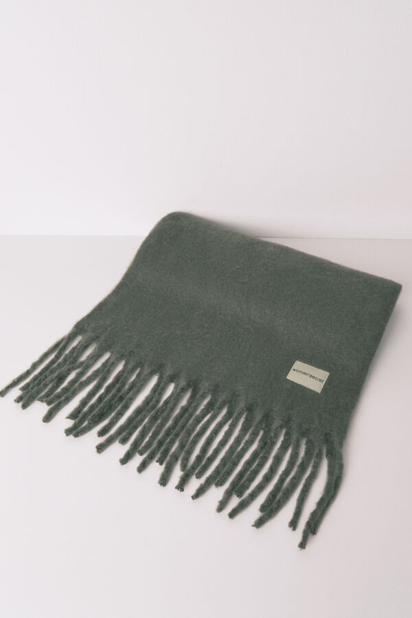 Women'secret Bufanda mohair verde kaki