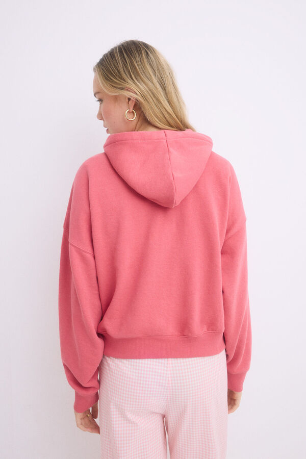 Womensecret Sudadera capucha felpa algodón rosa rosa