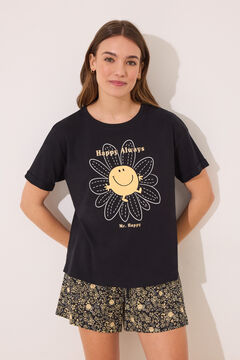 Womensecret Pijama corta de algodón Little Miss Mr. Men  negro