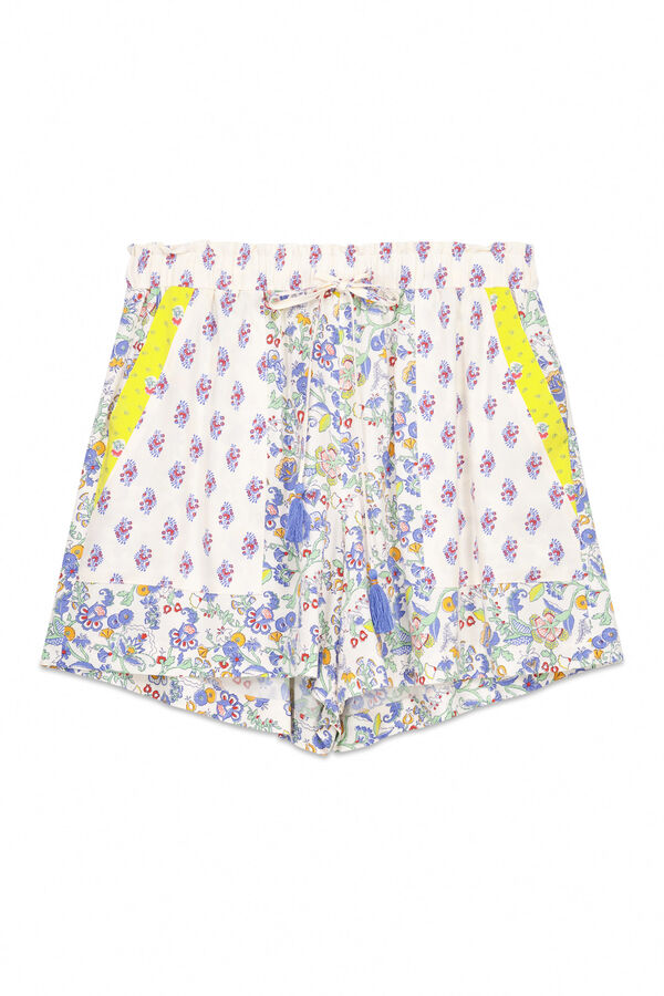 Womensecret Pantalón de viscosa con patchwork multicolor estampado