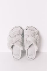 Womensecret Pantuflas con pelo verde verde