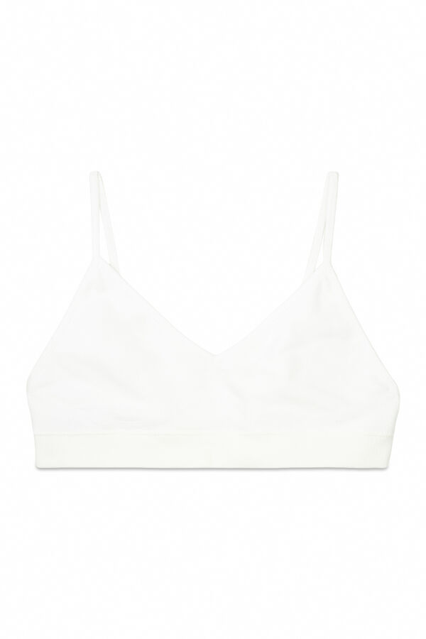 Womensecret Sujetador top relleno marfil copas extraíbles marfil