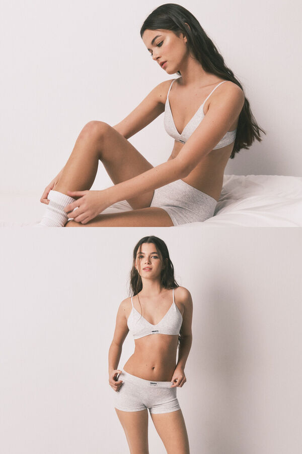 HI&BYE Brasier triangular sin costura gris gris