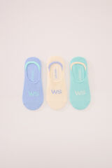 Womensecret Pack de 3 calcetines invisibles WS estampado
