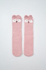 Women'secret Calcetines largos de perro rosa rosa