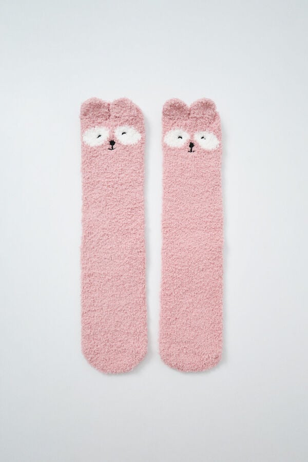 Women'secret Calcetines largos de perro rosa rosa