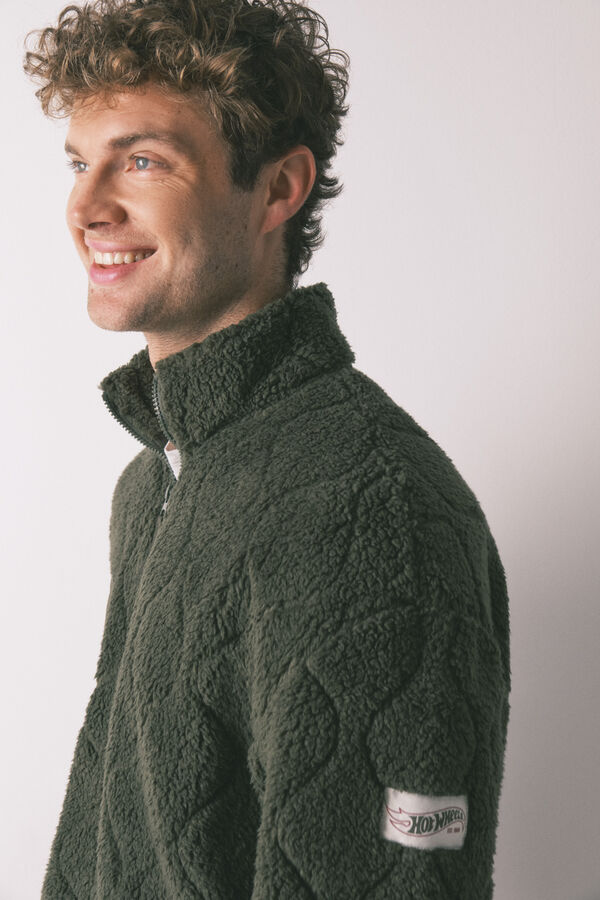 Women'secret Bata short de borrego verde de Hotwheels para hombre kaki