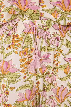 Womensecret Pijama camisera de viscosa con estampado floral blanco
