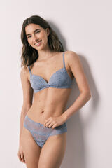 Women'secret Panty ancho de encaje azul azul
