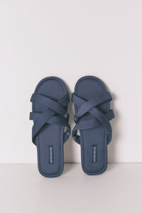 Women'secret Pantuflas de satén con tiras cruzadas