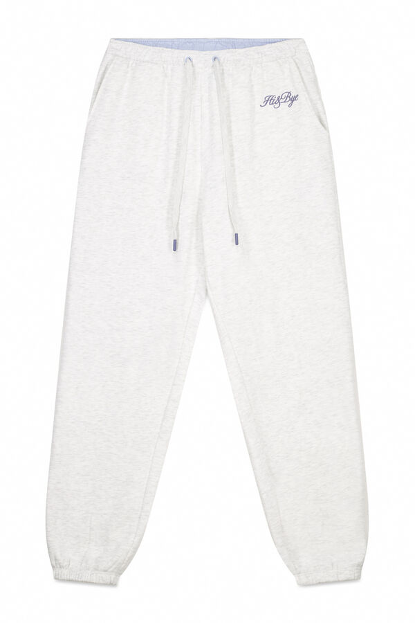 HI&BYE Pantalón jogger de forro polar de algodón gris oscuro gris