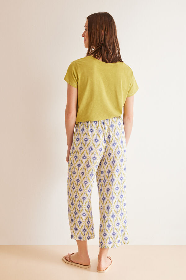 Womensecret Pantalones capri estampado ikat estampado