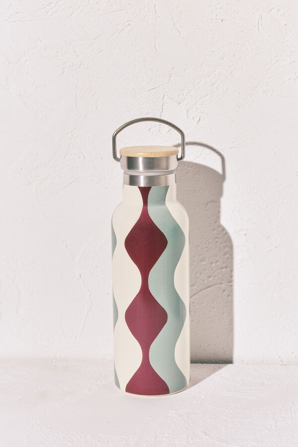 Women'secret Botella de acero inoxidable con ondas estampado