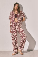 Women'secret Pijama larga camisera granate p&uacute;rpura