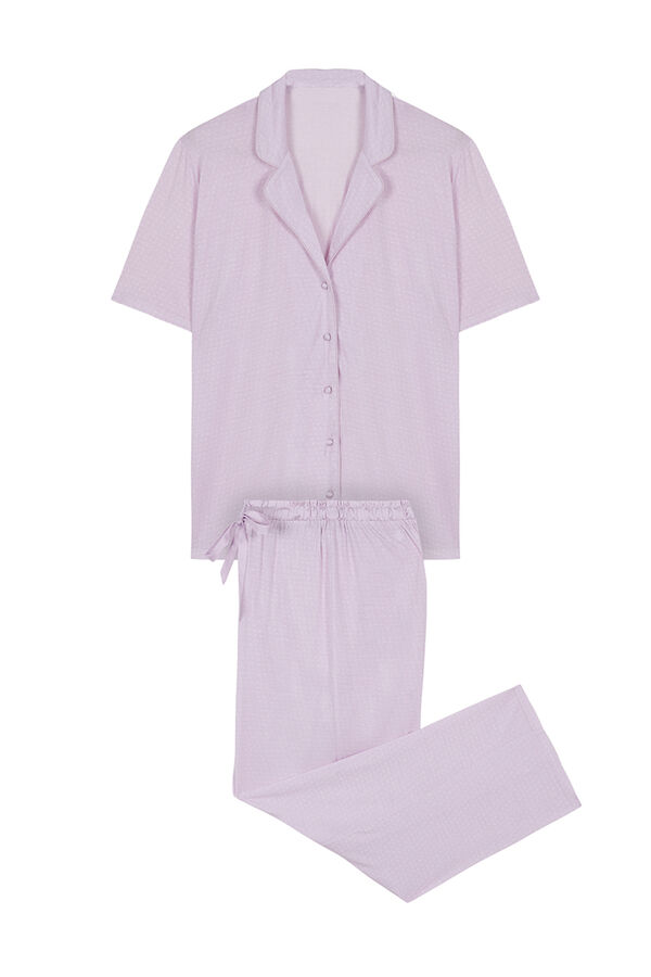 Womensecret Pijama camisera capri morado morado/lila
